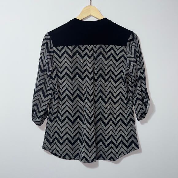 PerSeption 3/4 sleeve blouse women’s size medium petite - Picture 2 of 7